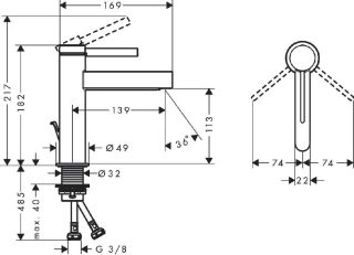 Смеситель Hansgrohe Finoris 76020670 для раковины